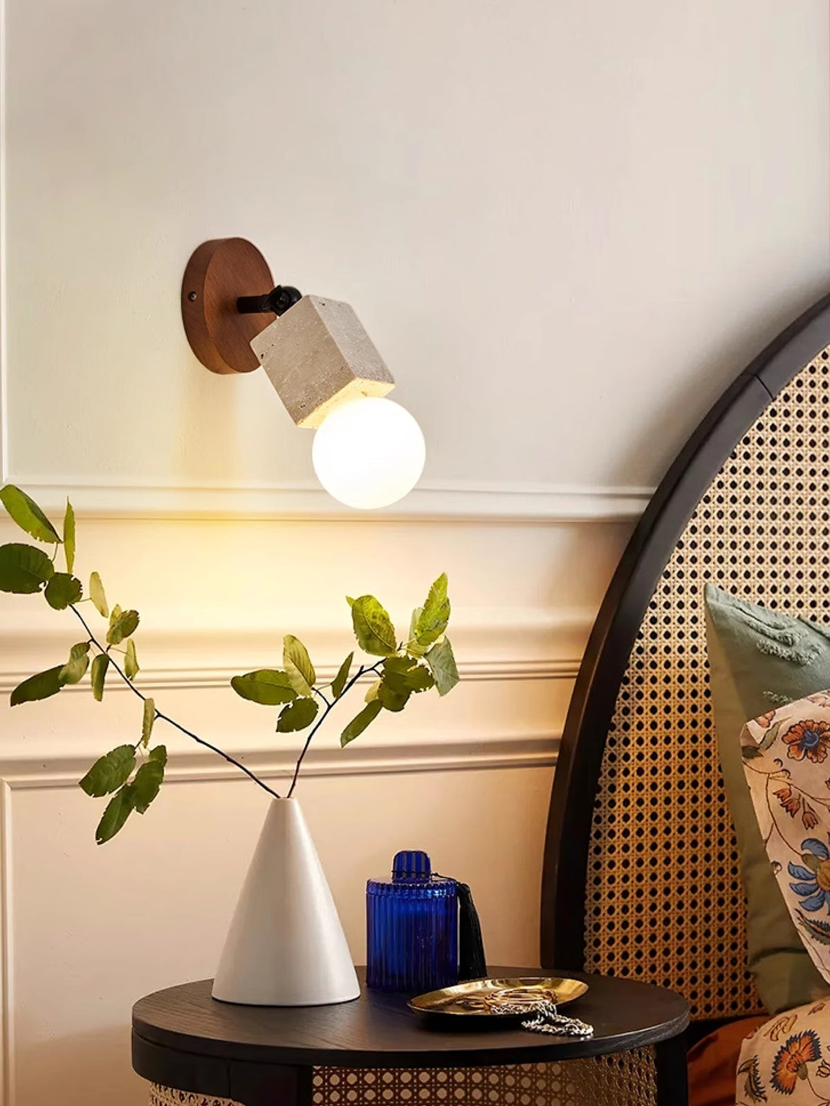 Cesilyra aplique de pared Tubo Cilíndrico travertino
