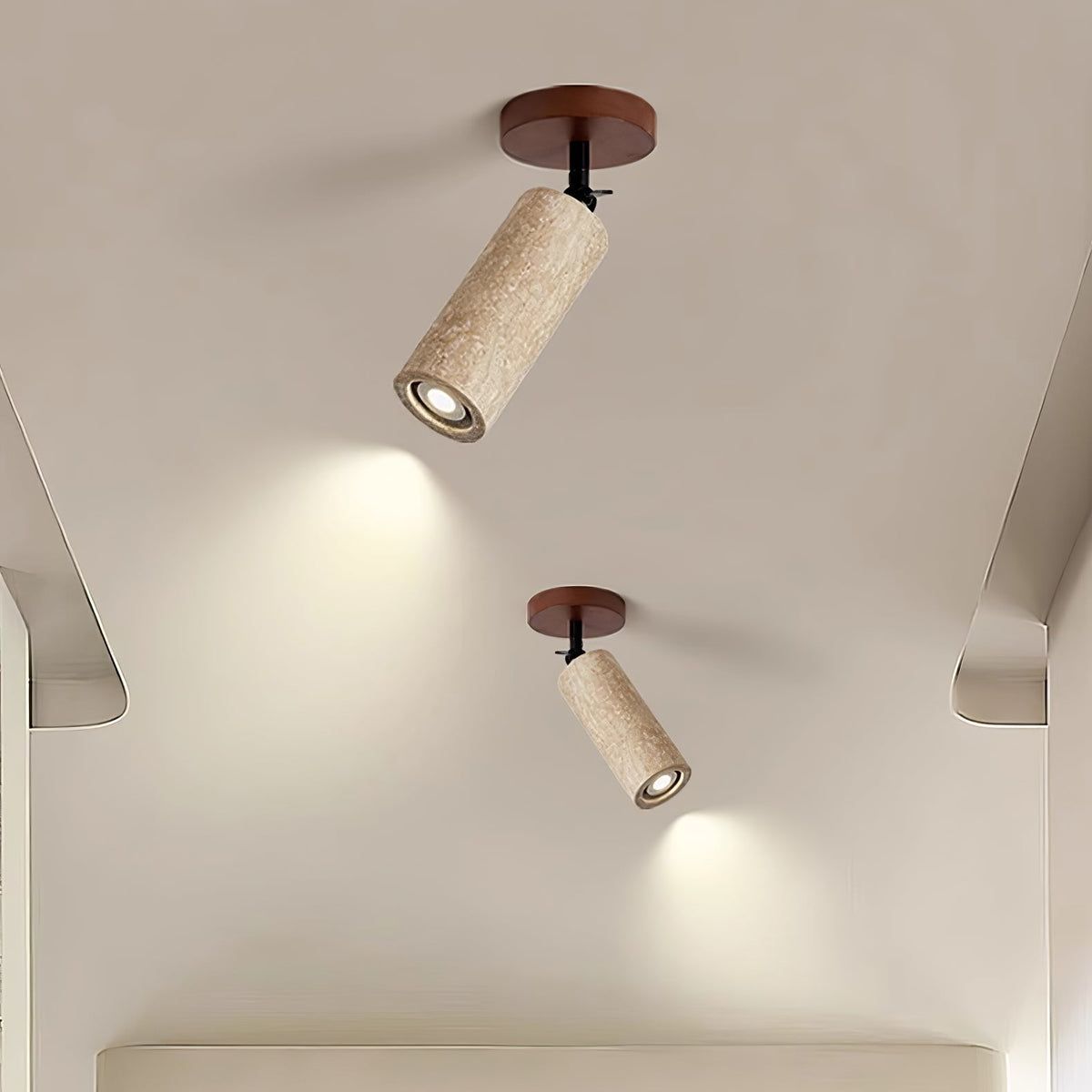 Cesilyra aplique de pared Tubo Cilíndrico travertino