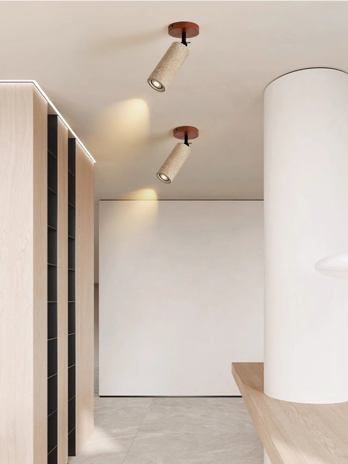 Cesilyra aplique de pared Tubo Cilíndrico travertino