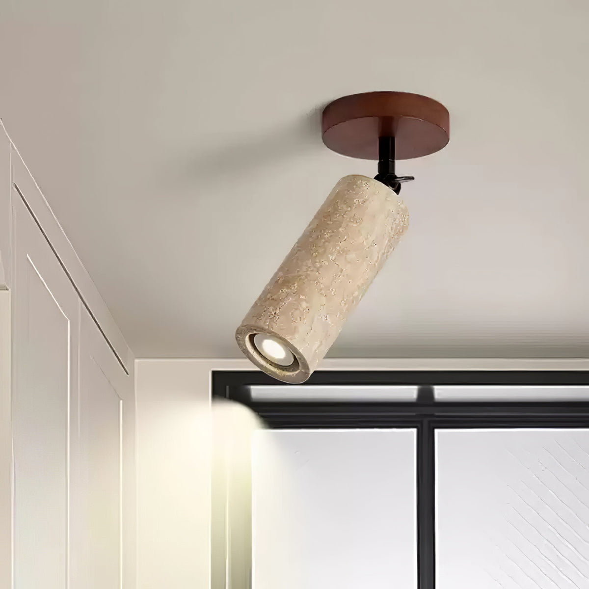 Cesilyra aplique de pared Tubo Cilíndrico travertino