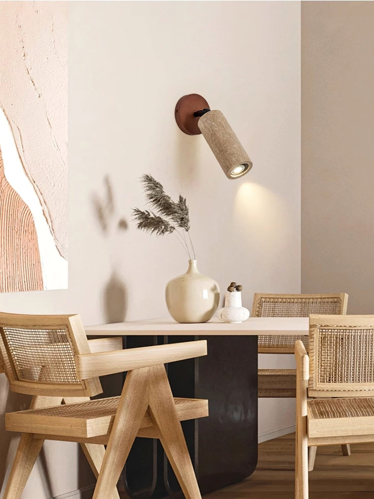 Cesilyra aplique de pared Tubo Cilíndrico travertino