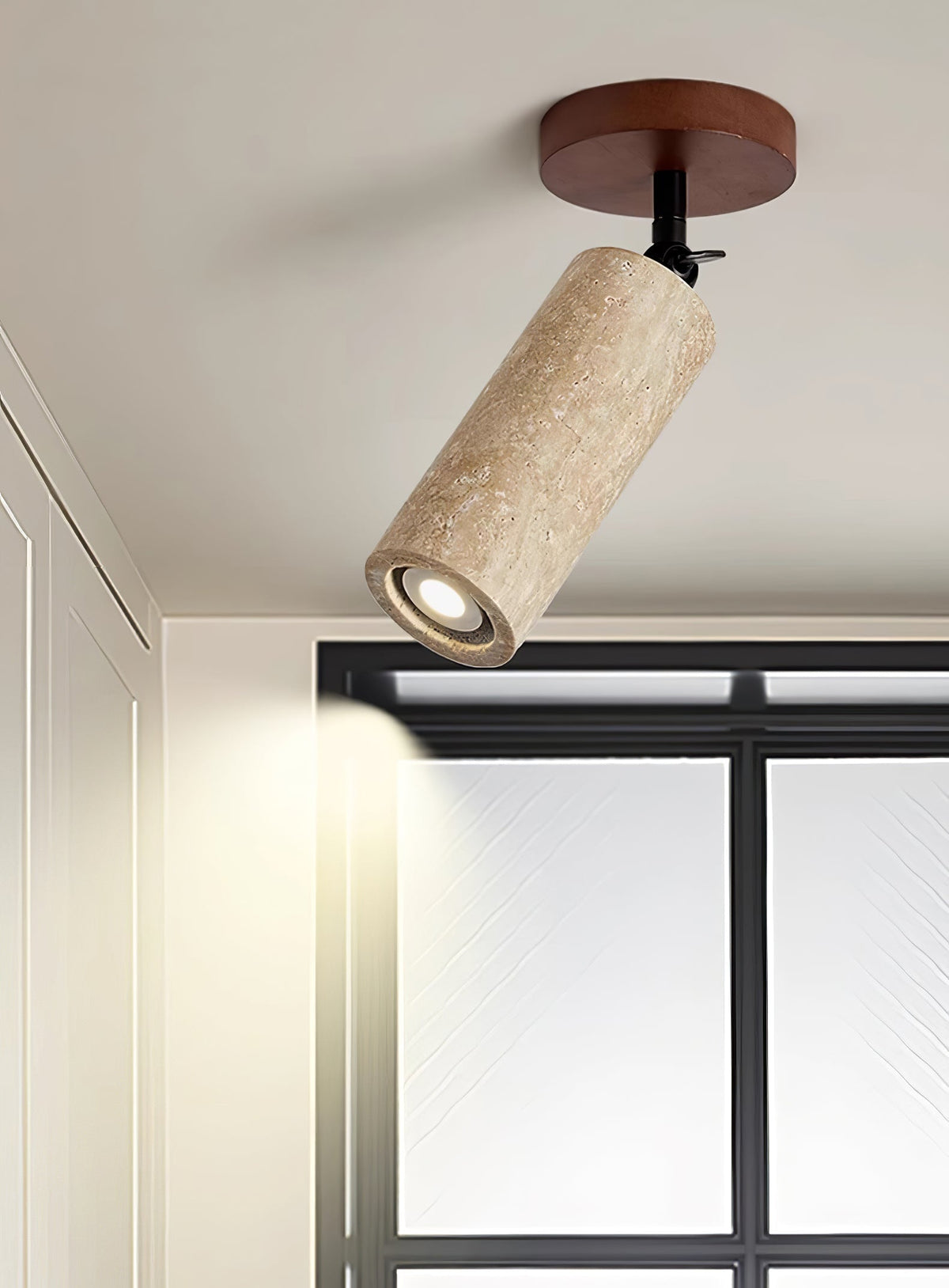 Cesilyra aplique de pared Tubo Cilíndrico travertino