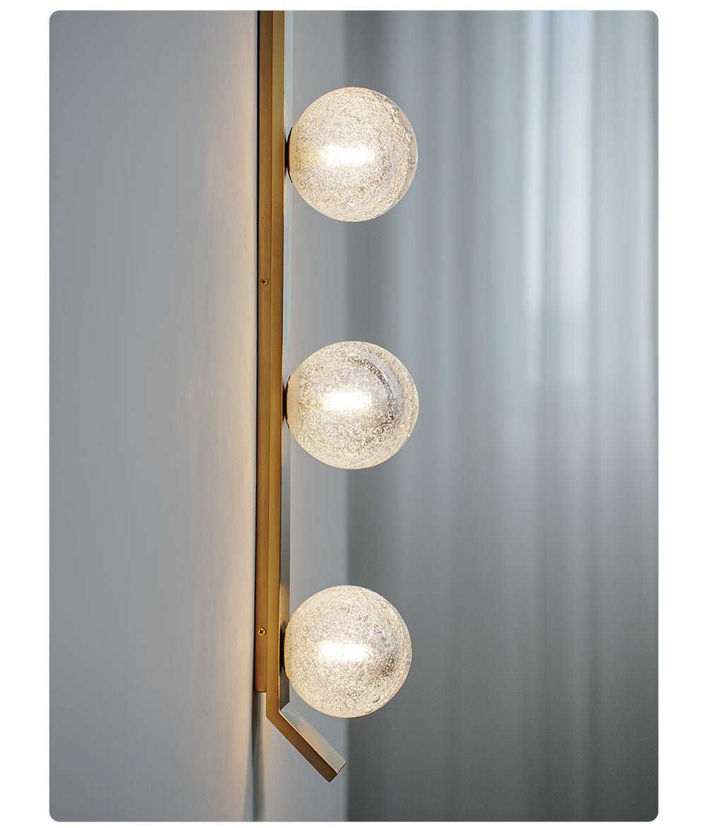 Teriivelle aplique de pared vertical con tres globos texturizado
