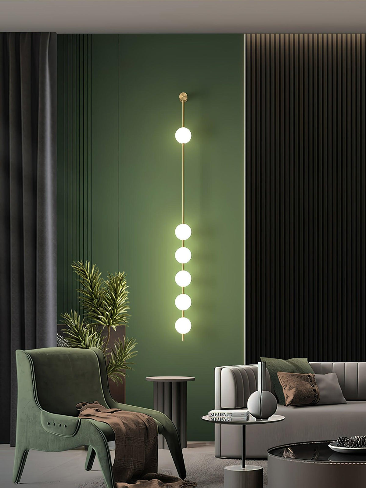 Soloiella aplique de pared Vertical Balls latón