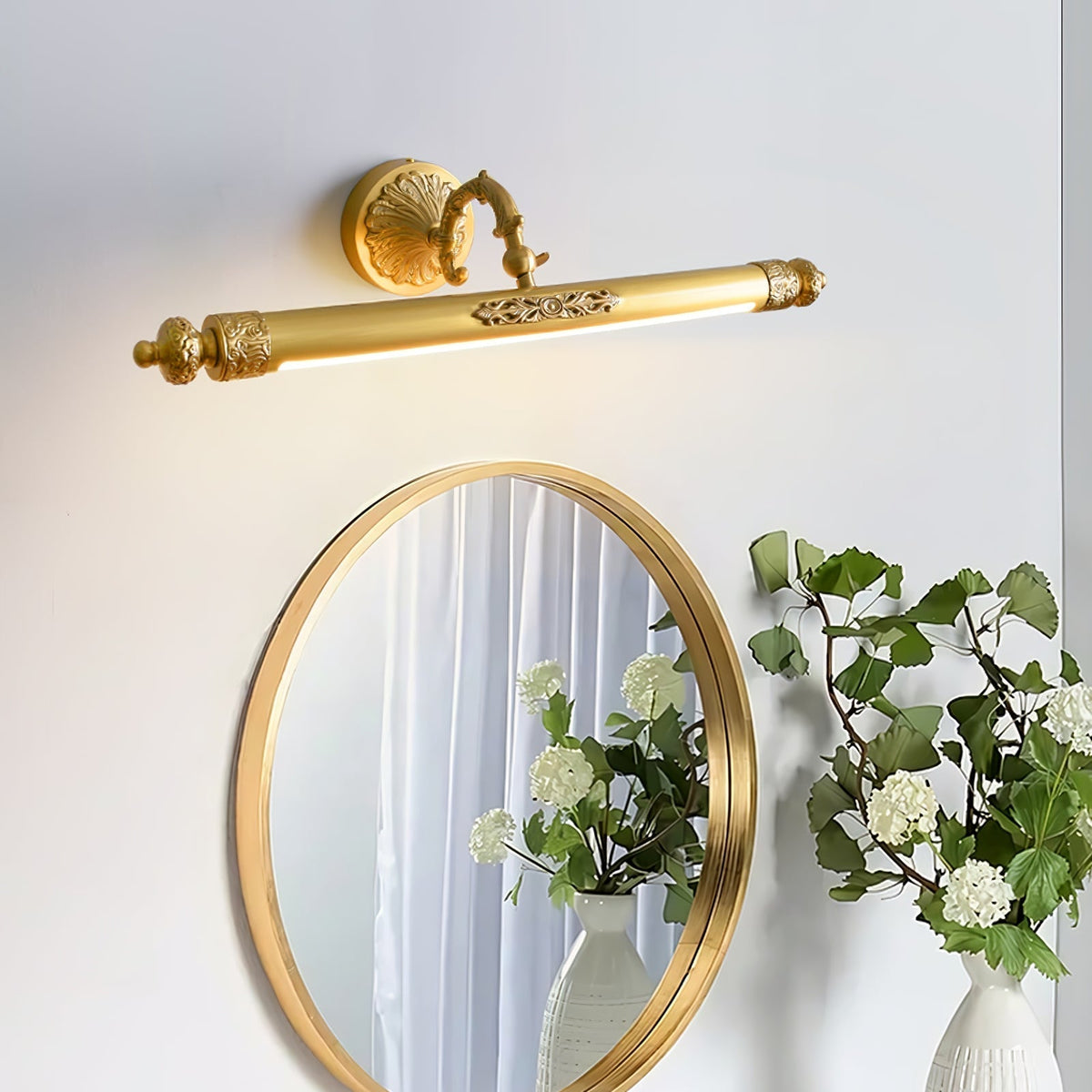Xara aplique de pared Premium elegancia en latón para espejo
