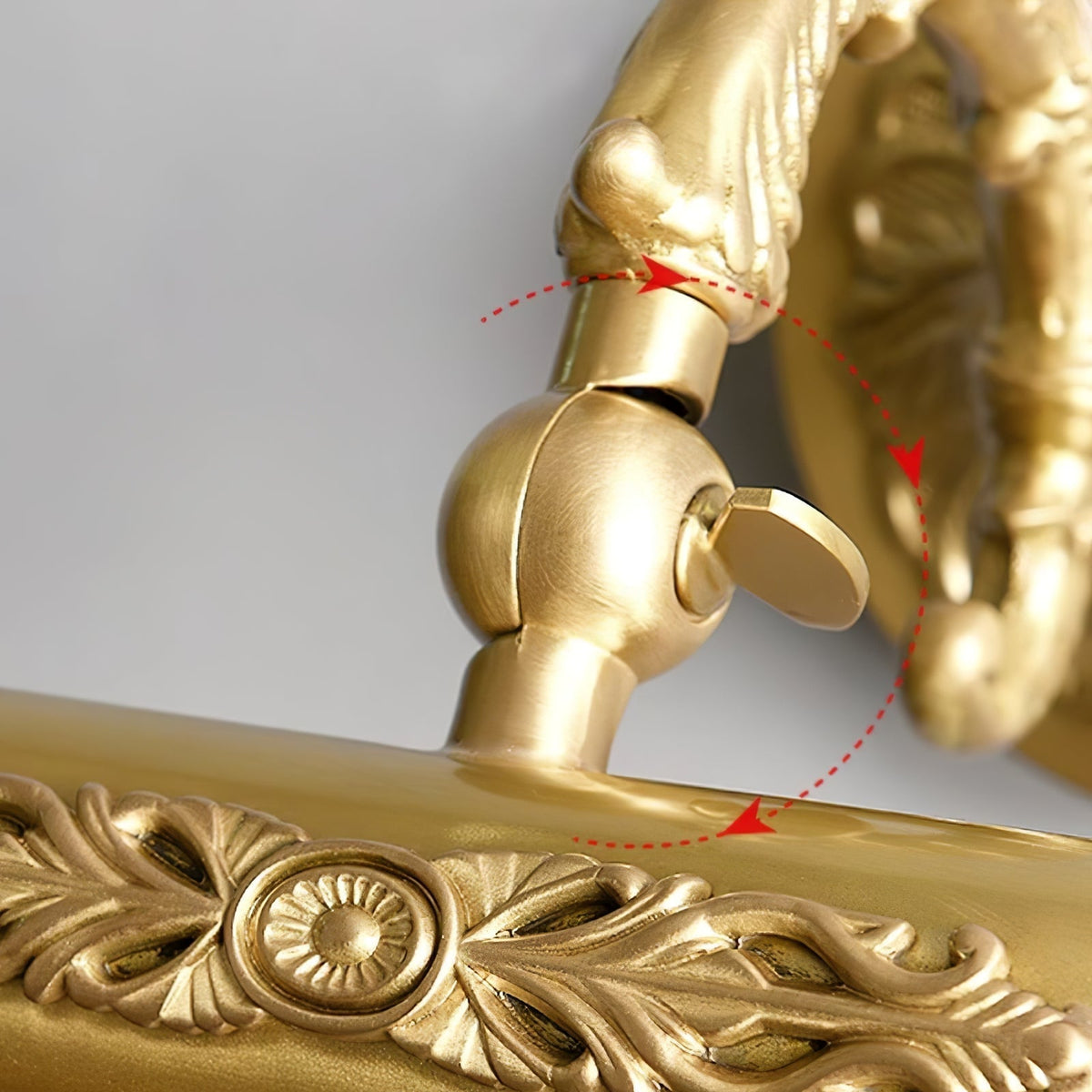 Cloren Premium nórdico aplique de pared de latón para espejo