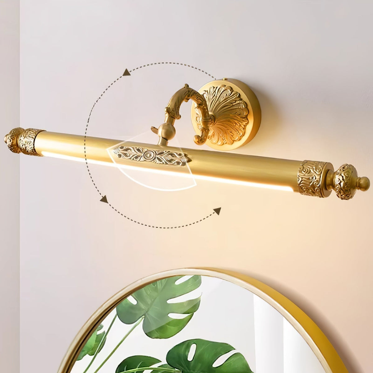 Cloren Premium nórdico aplique de pared de latón para espejo