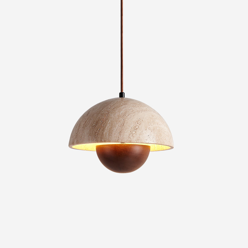 Cadorisra lámpara colgante travertino madera