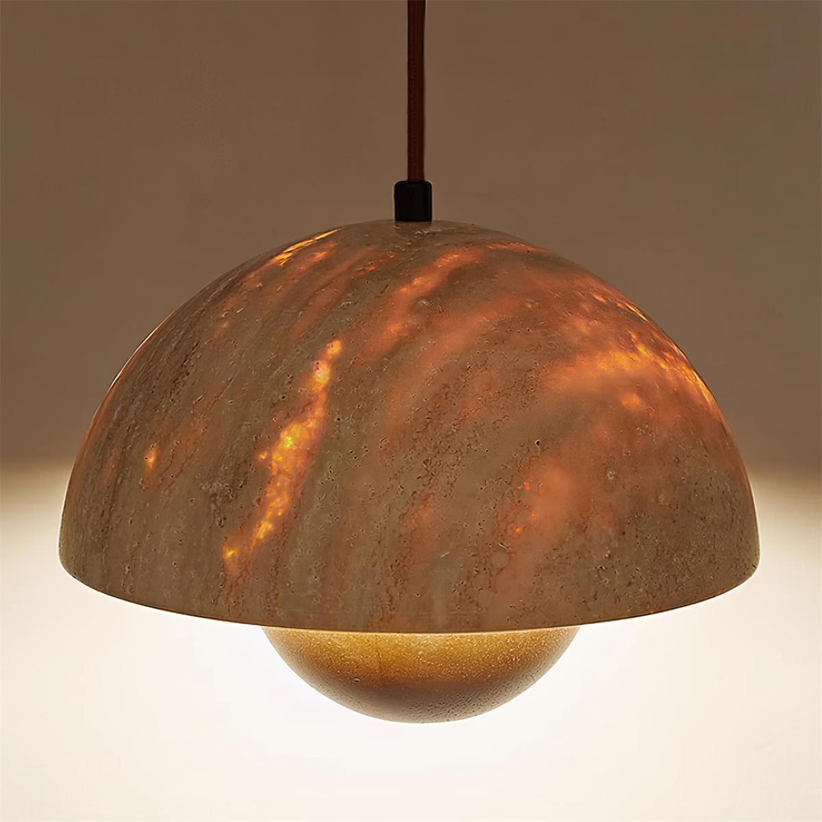 Cadorisra lámpara colgante travertino madera