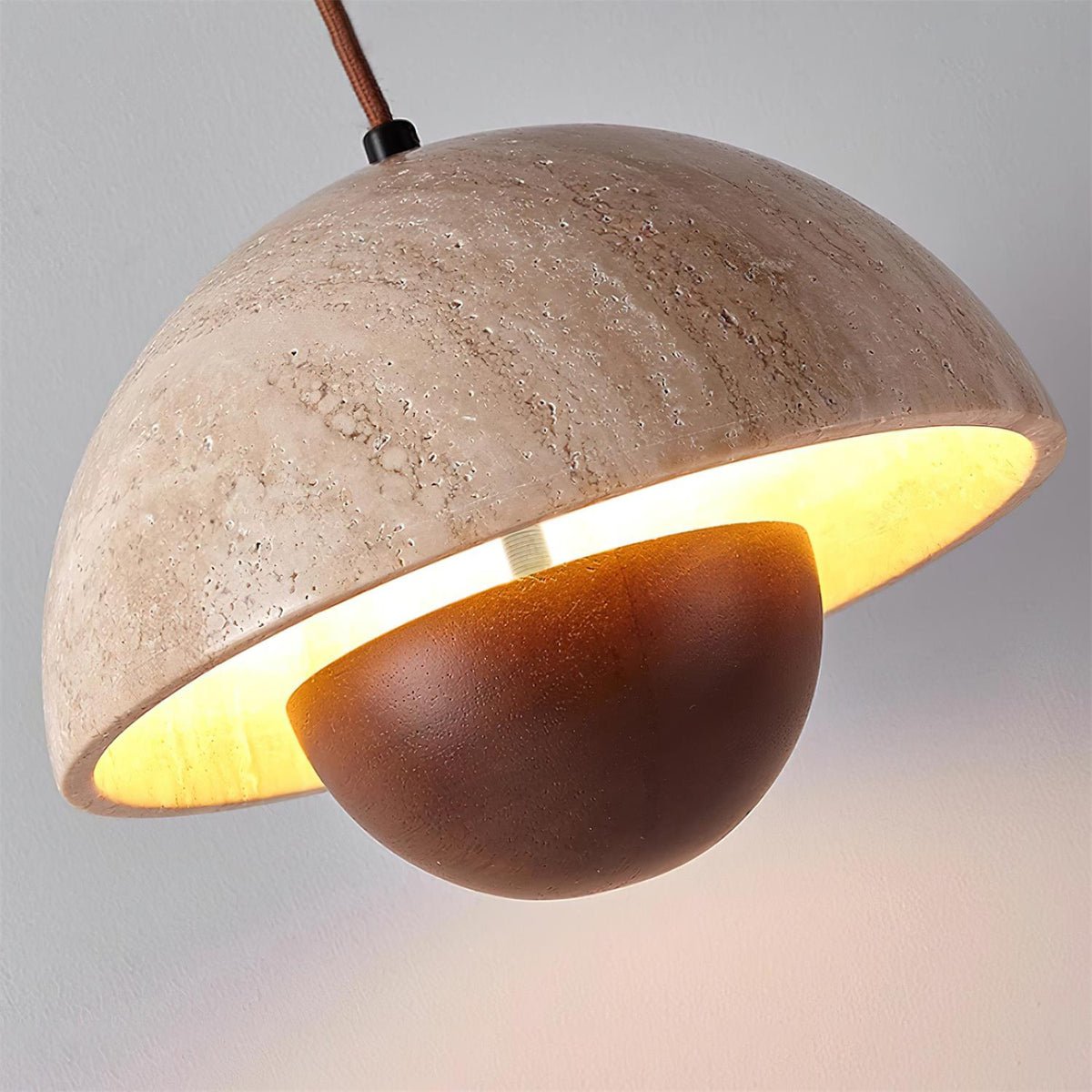 Cadorisra lámpara colgante travertino madera
