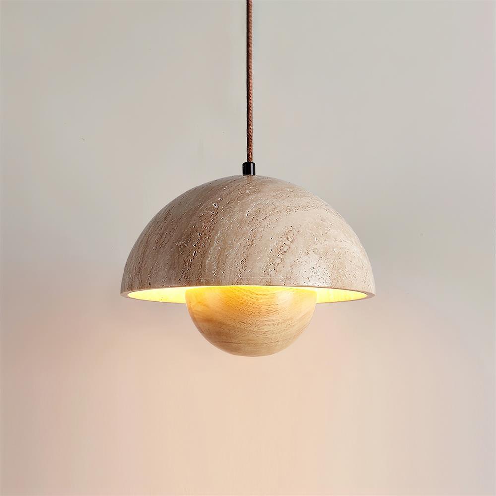 Cadorisra lámpara colgante travertino madera