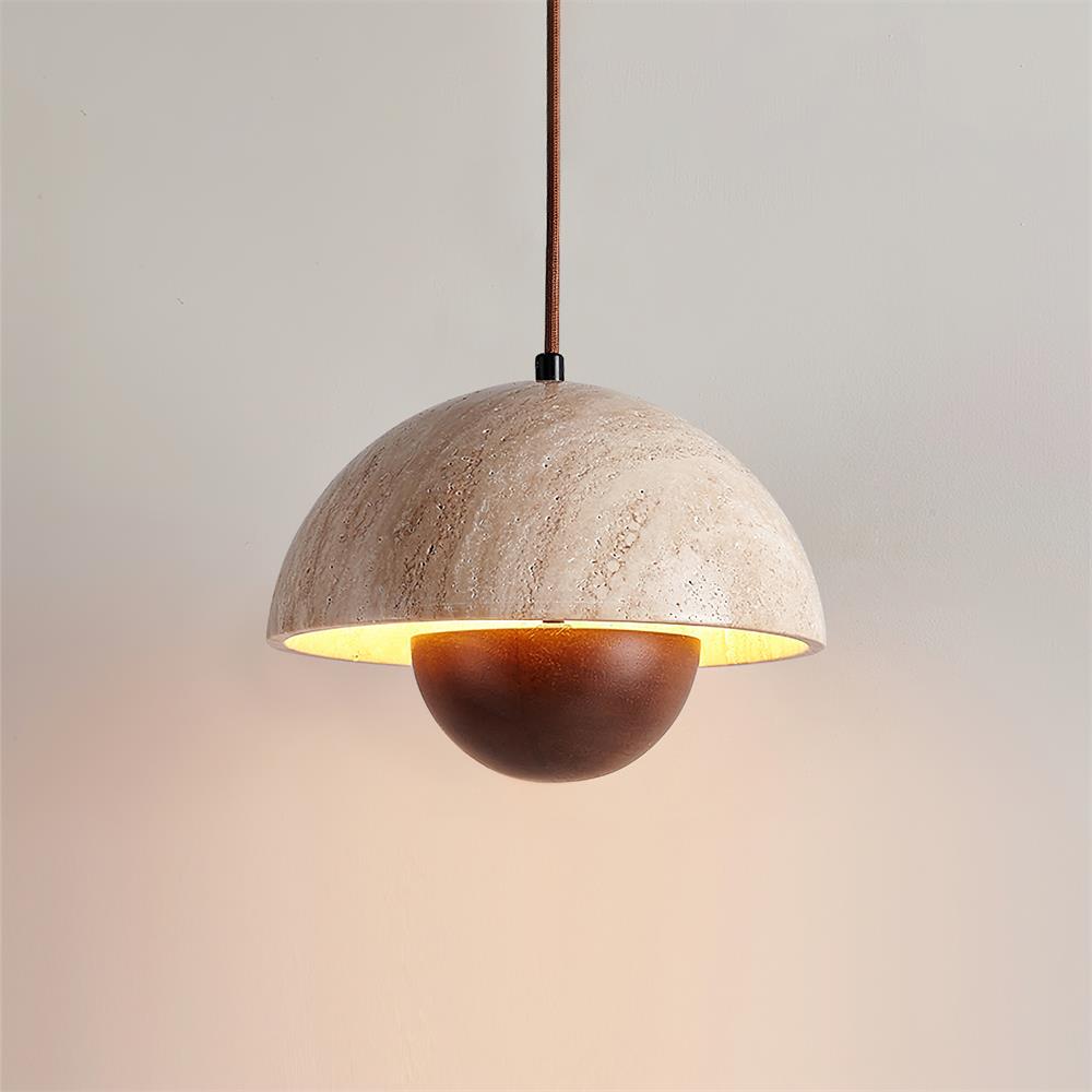 Cadorisra lámpara colgante travertino madera