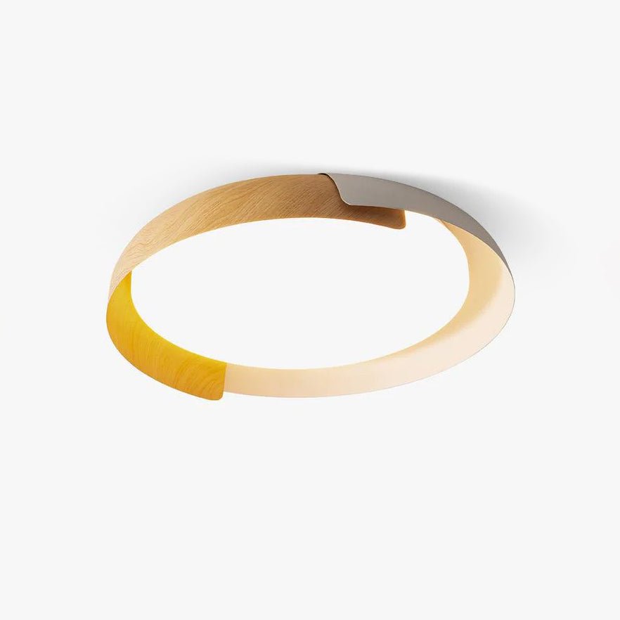 Nomino lámpara de techo redonda de acrílico y madera, estilo minimalista