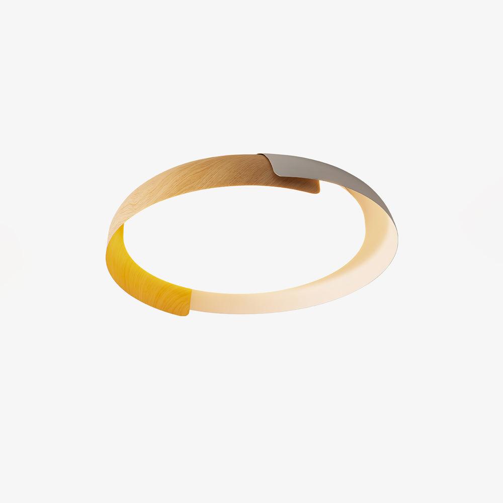 Nomino lámpara de techo redonda de acrílico y madera, estilo minimalista