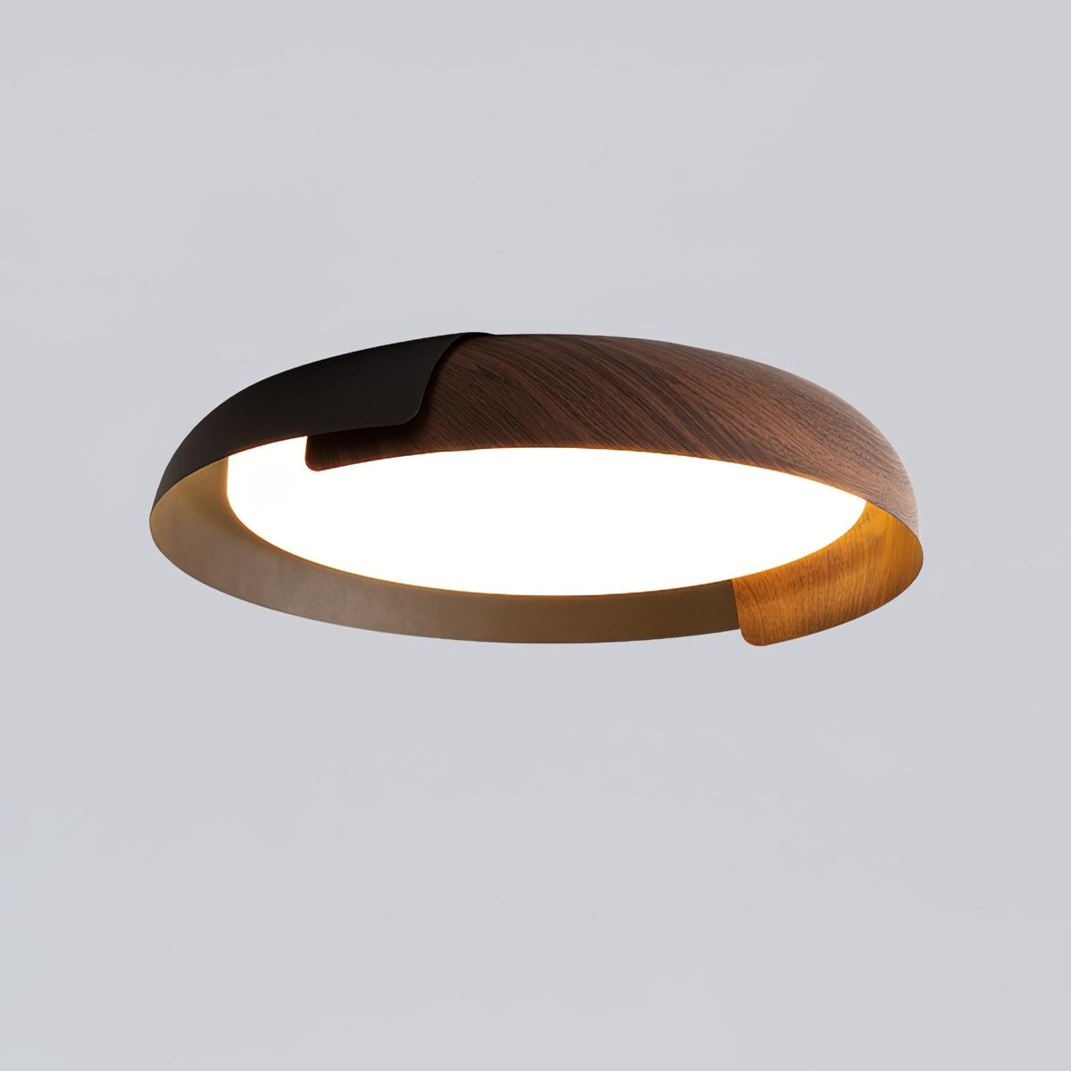 Nomino lámpara de techo redonda de acrílico y madera, estilo minimalista