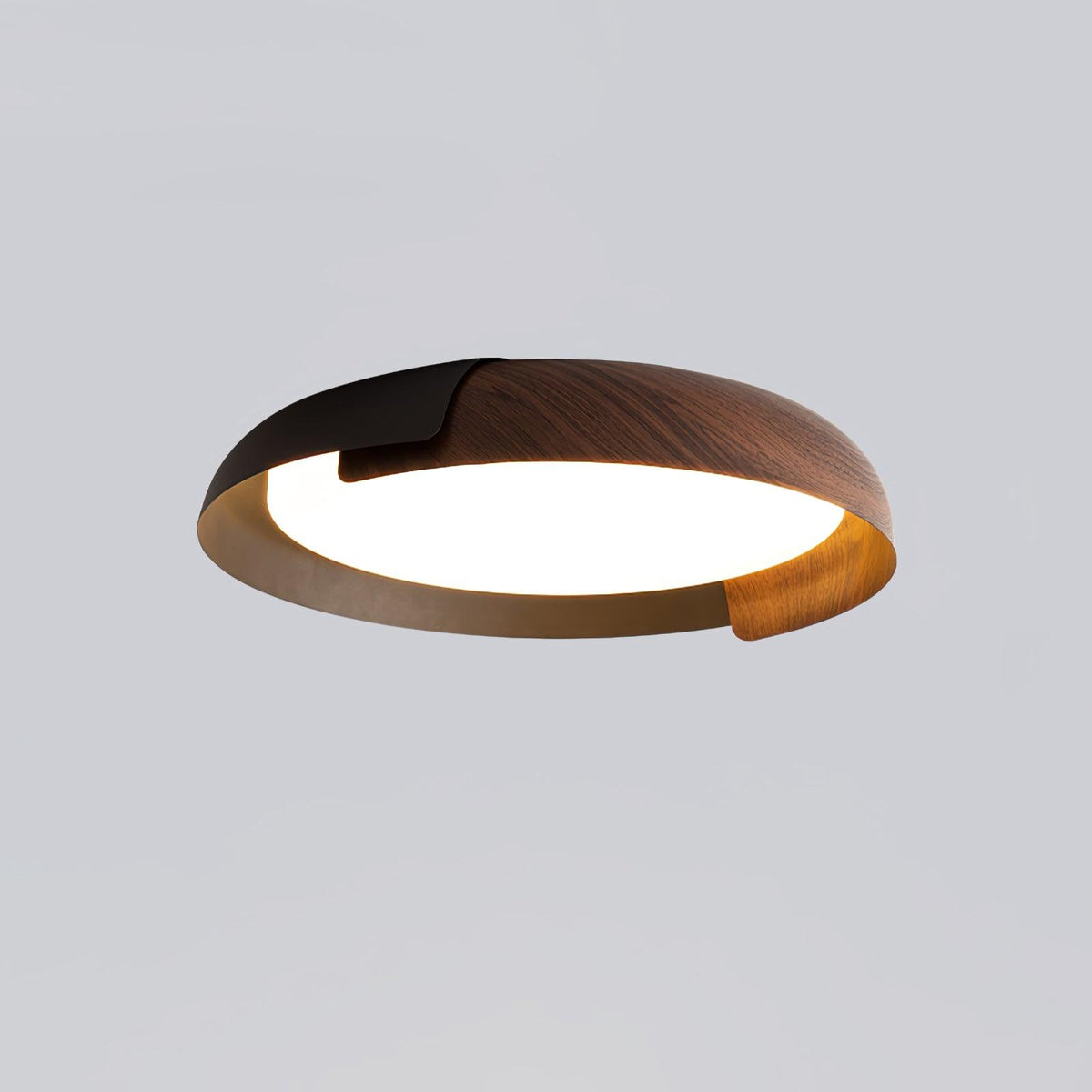 Nomino lámpara de techo redonda de acrílico y madera, estilo minimalista