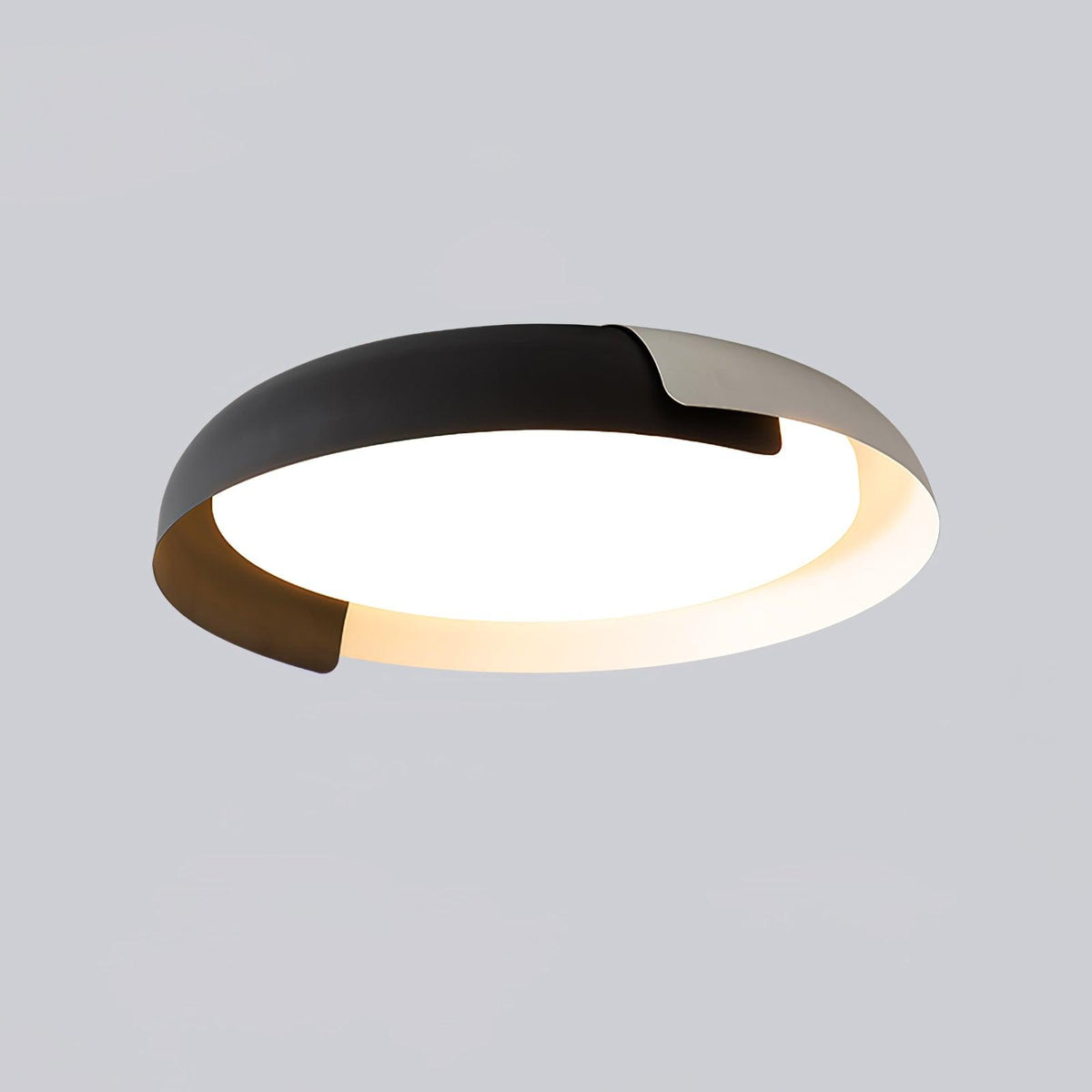 Nomino lámpara de techo redonda de acrílico y madera, estilo minimalista