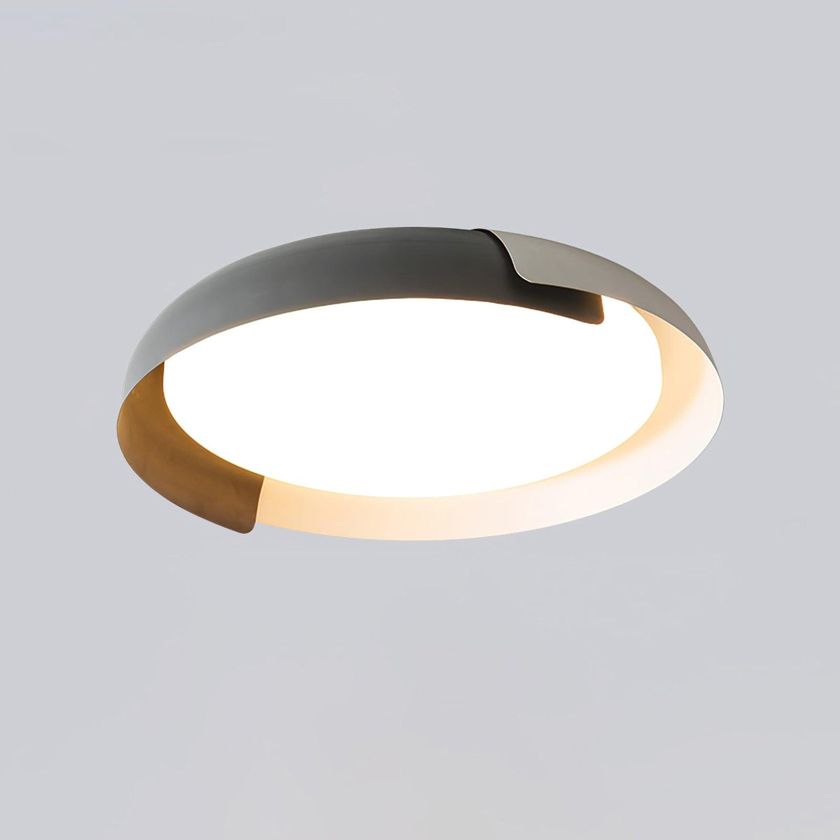 Nomino lámpara de techo redonda de acrílico y madera, estilo minimalista
