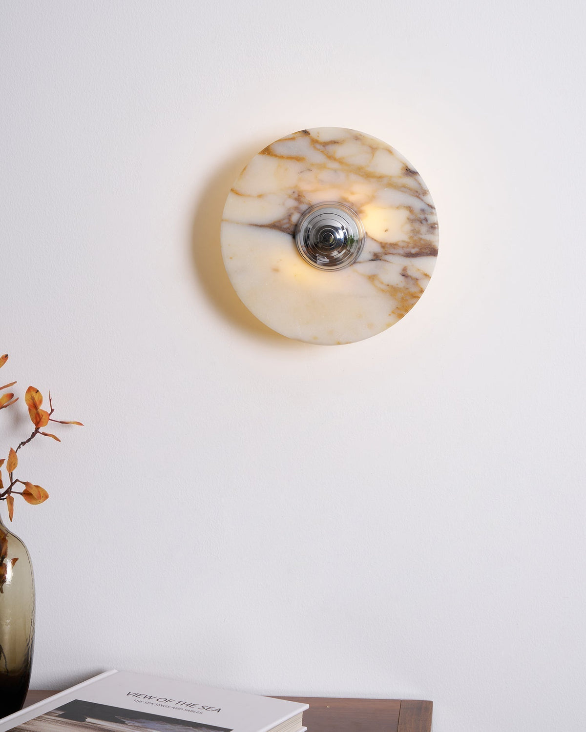 Aplique de pared de mármol disco LED moderno en varios colores