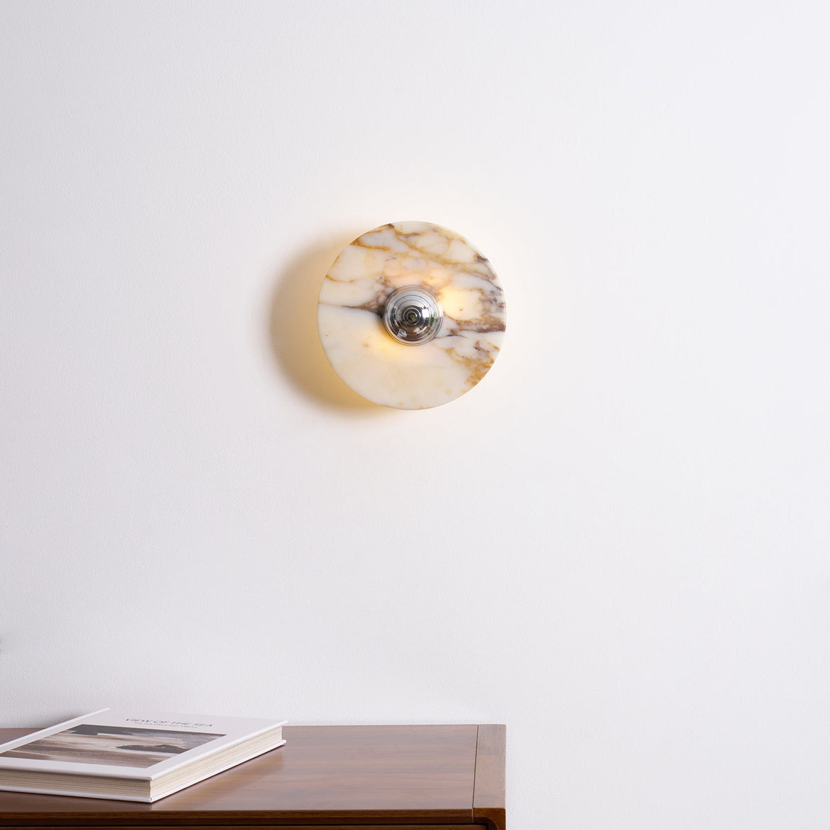 Aplique de pared de mármol disco LED moderno en varios colores