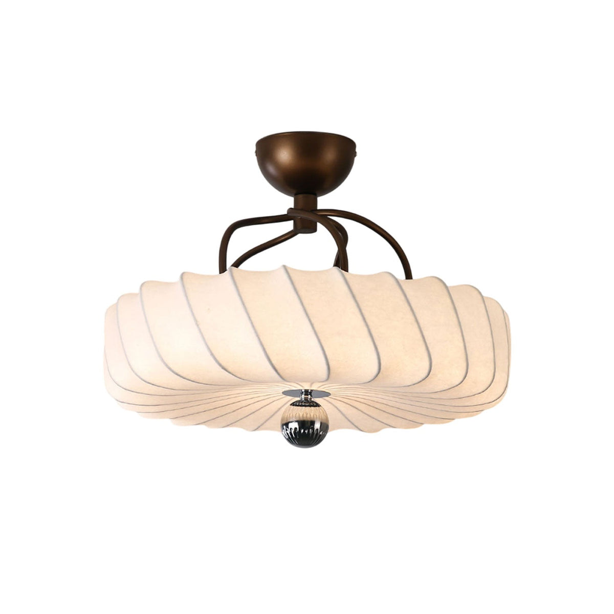 Zelore lámpara colgante Swirl de tela en bronce