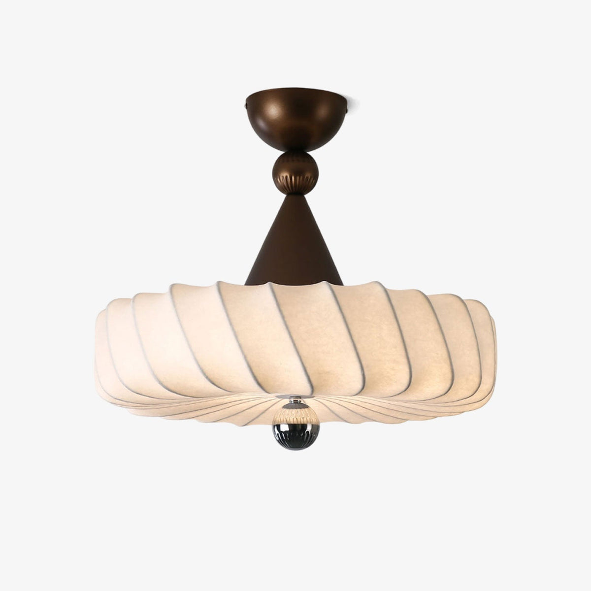 Zelore lámpara colgante Swirl de tela en bronce