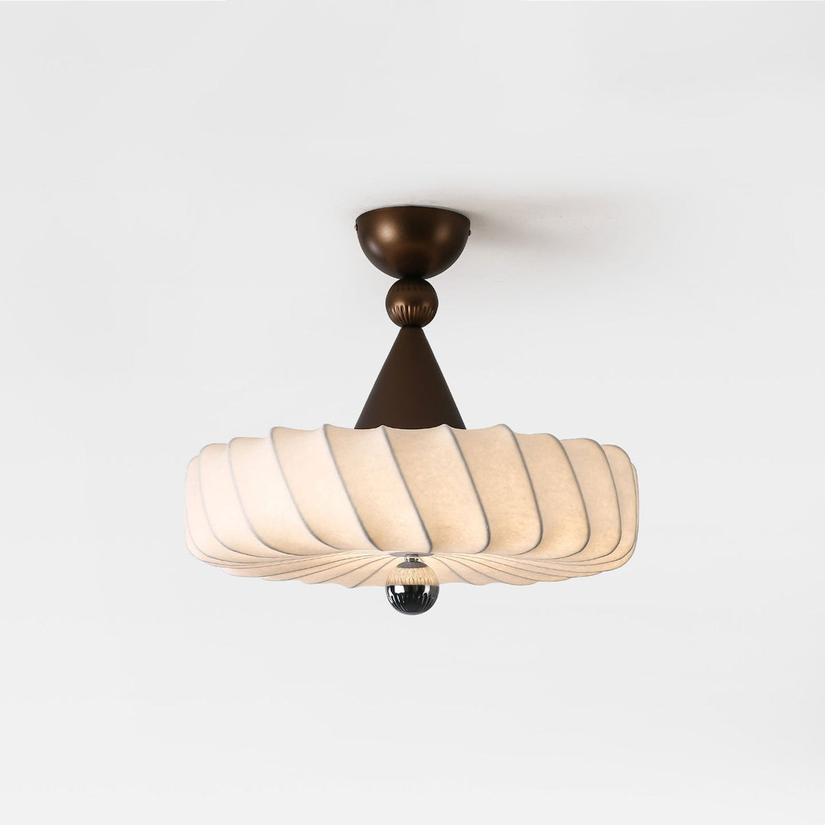 Zelore lámpara colgante Swirl de tela en bronce