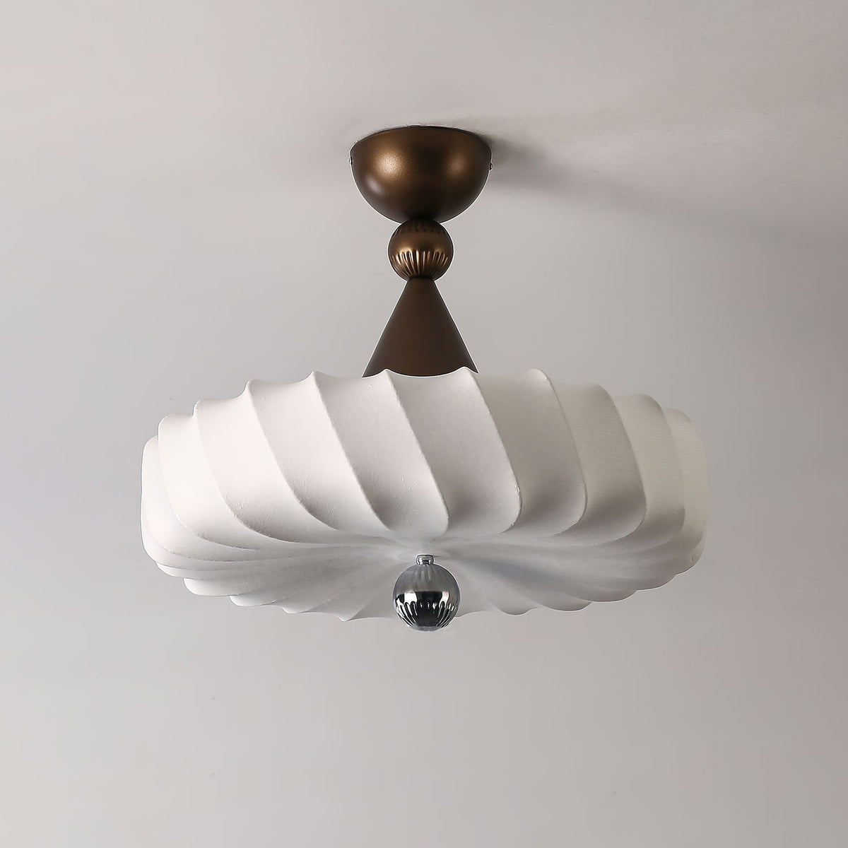 Zelore lámpara colgante Swirl de tela en bronce