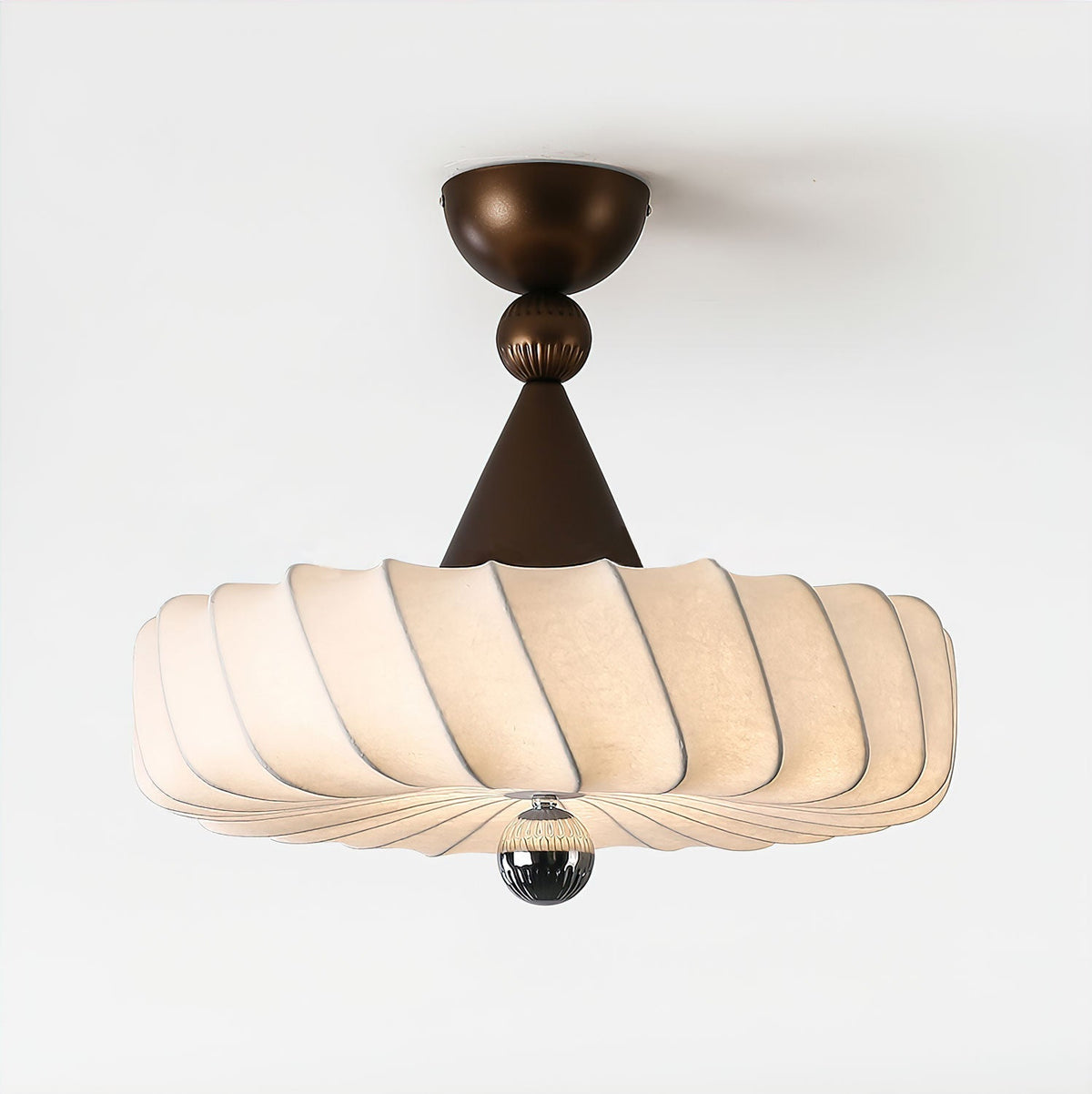 Zelore lámpara colgante Swirl de tela en bronce