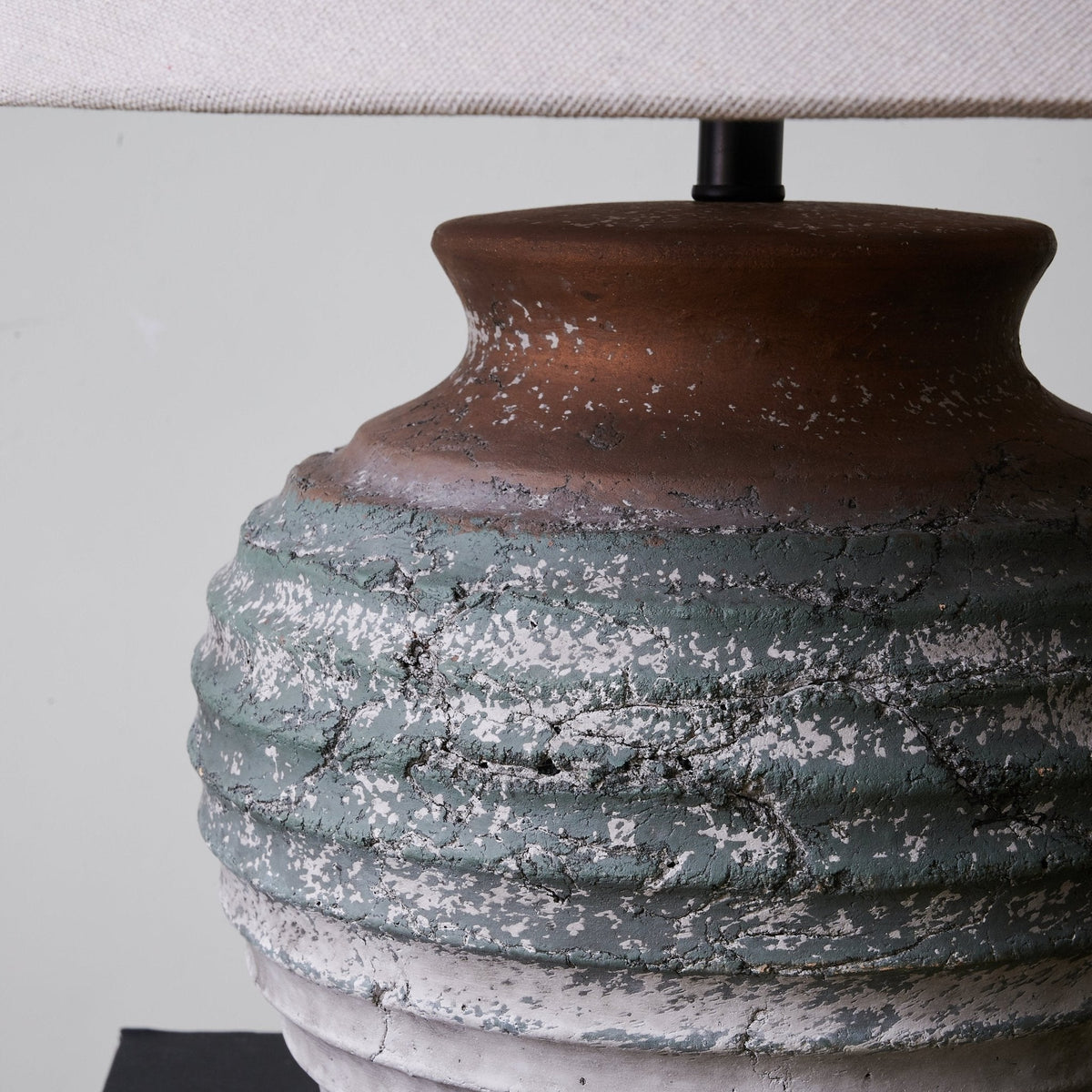 Rax lámpara de mesa tradicional de tejido Terracota y Beige