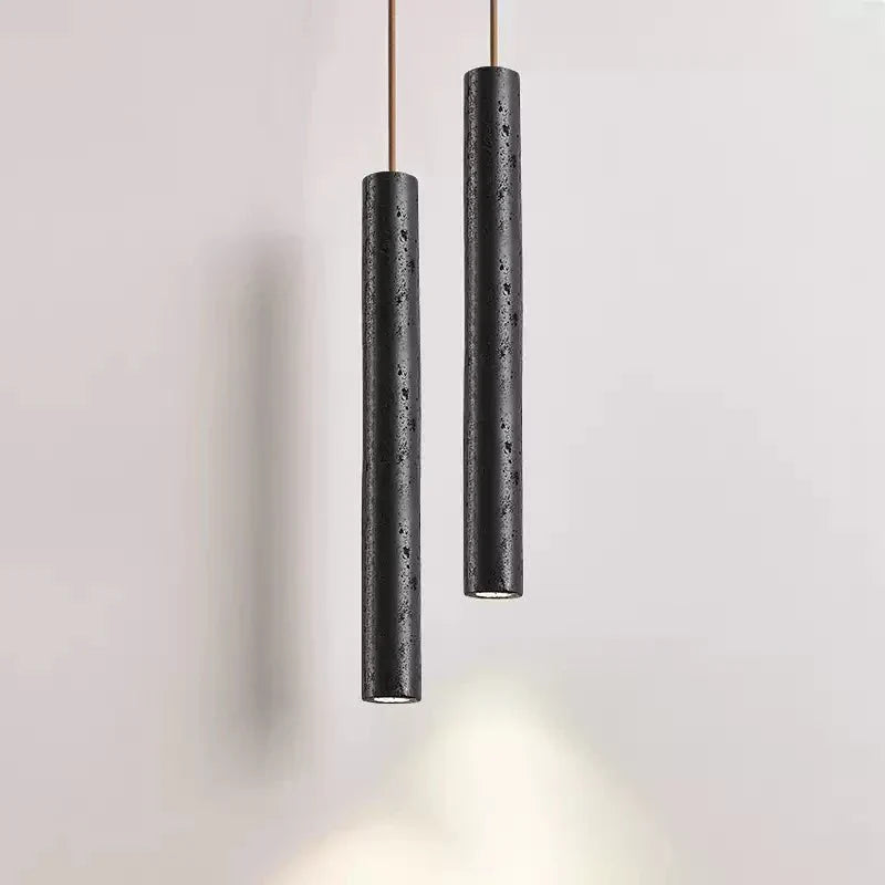 Fosb lámpara colgante Slim travertino negro de tubo
