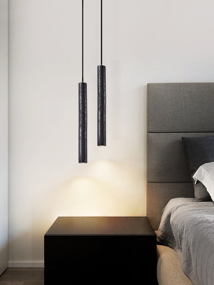 Fosb lámpara colgante Slim travertino negro de tubo