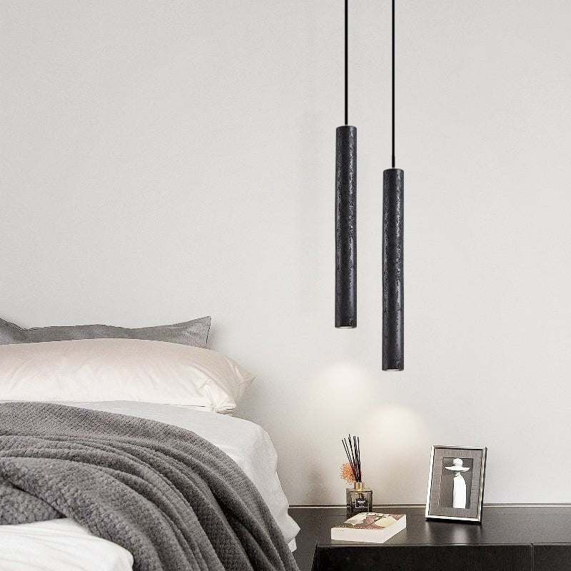 Fosb lámpara colgante Slim travertino negro de tubo
