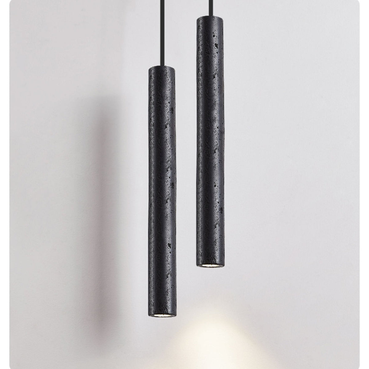 Fosb lámpara colgante Slim travertino negro de tubo