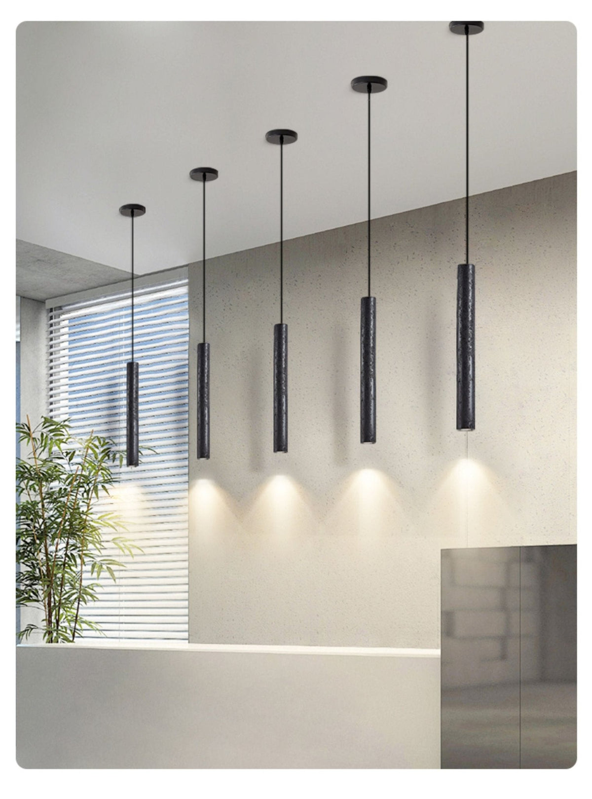 Fosb lámpara colgante Slim travertino negro de tubo