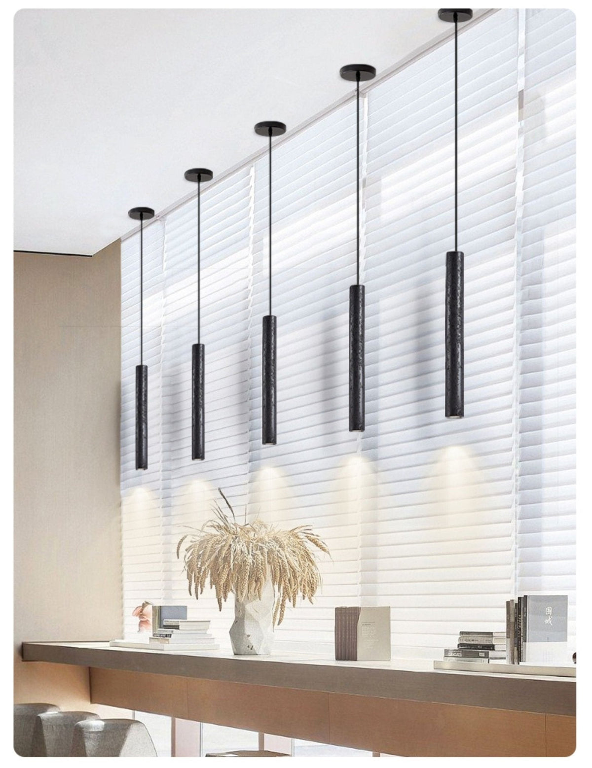 Fosb lámpara colgante Slim travertino negro de tubo