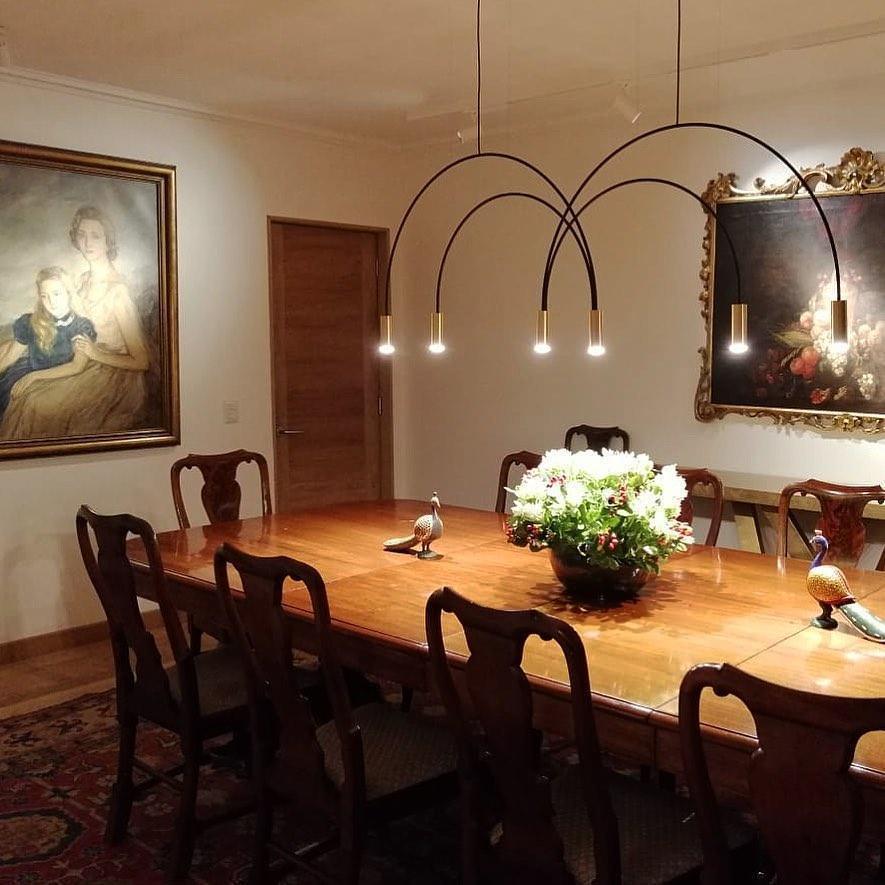 Noriel lámpara colgante minimalista con cilindros superpuestos para comedor cilíndrico