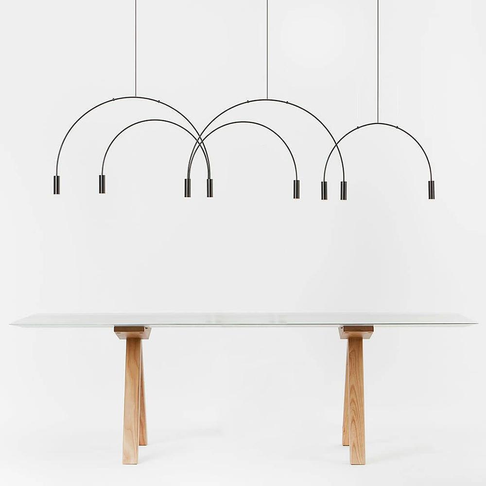 Noriel lámpara colgante minimalista con cilindros superpuestos para comedor cilíndrico