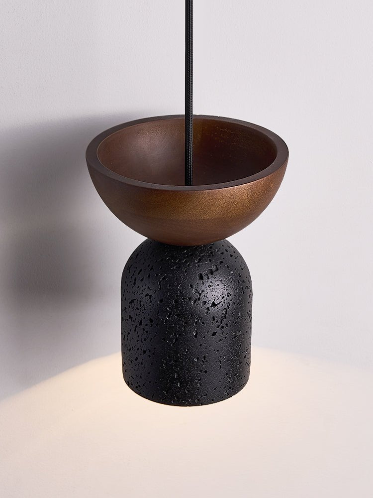 Theo lámpara colgante minimal negro travertino