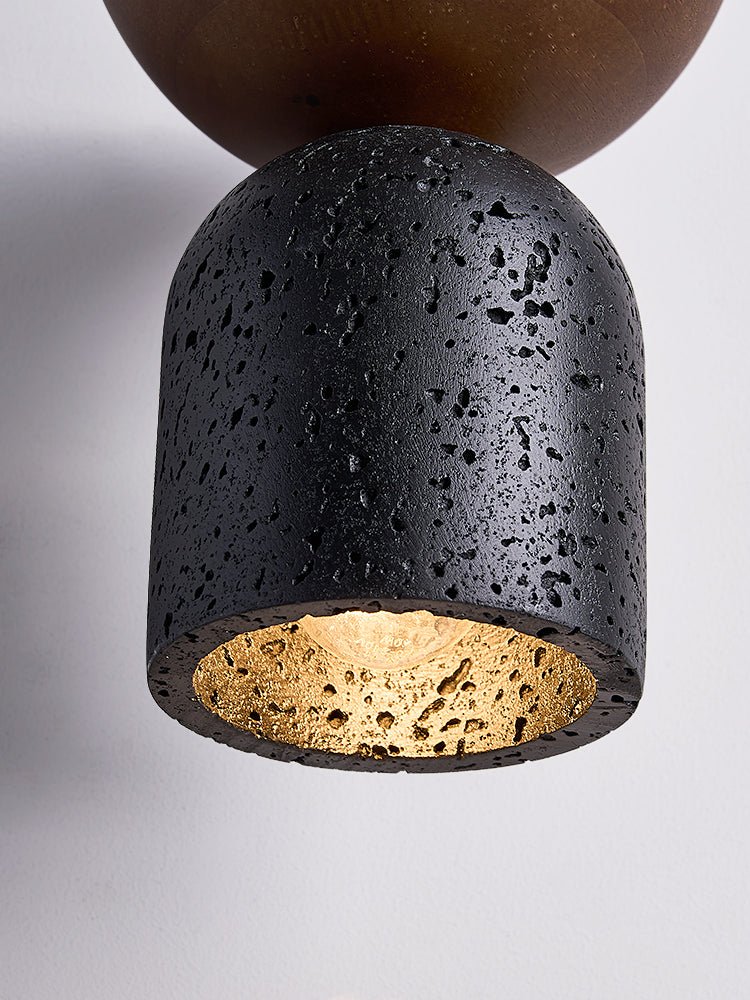 Theo lámpara colgante minimal negro travertino