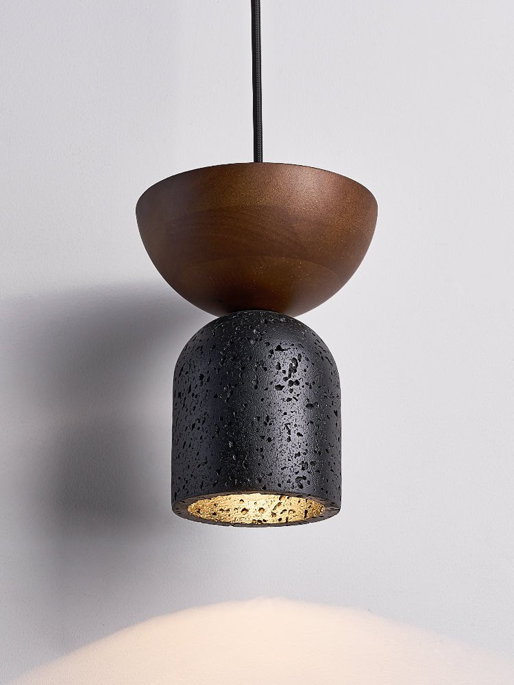 Theo lámpara colgante minimal negro travertino