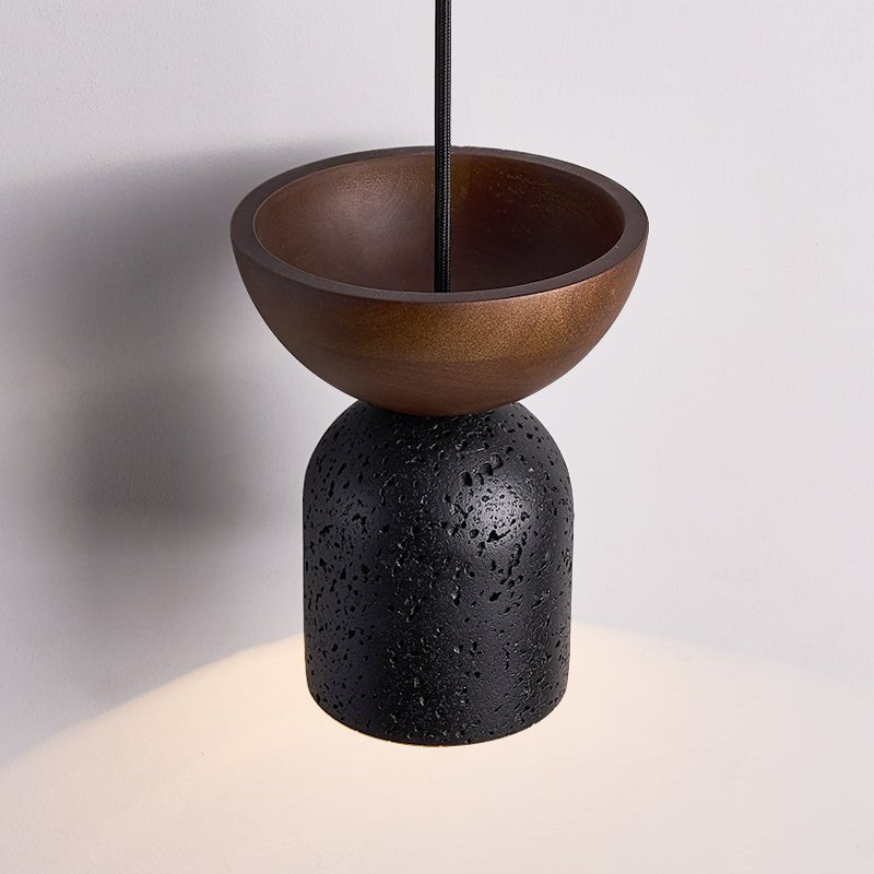 Theo lámpara colgante minimal negro travertino