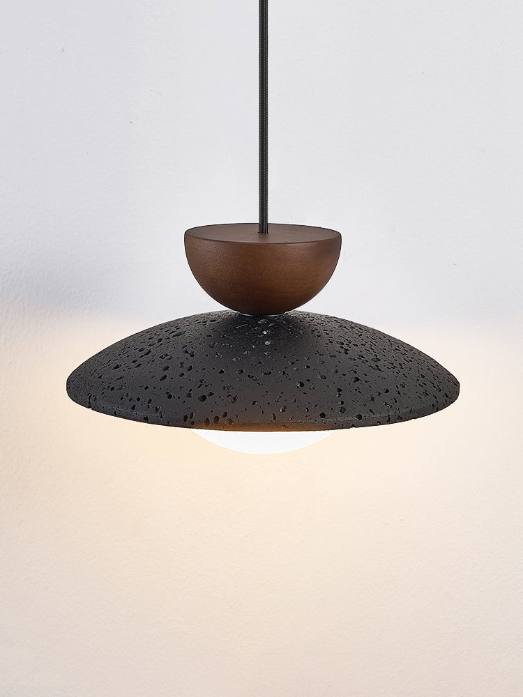 Ignis lámpara colgante cúpula travertino negro