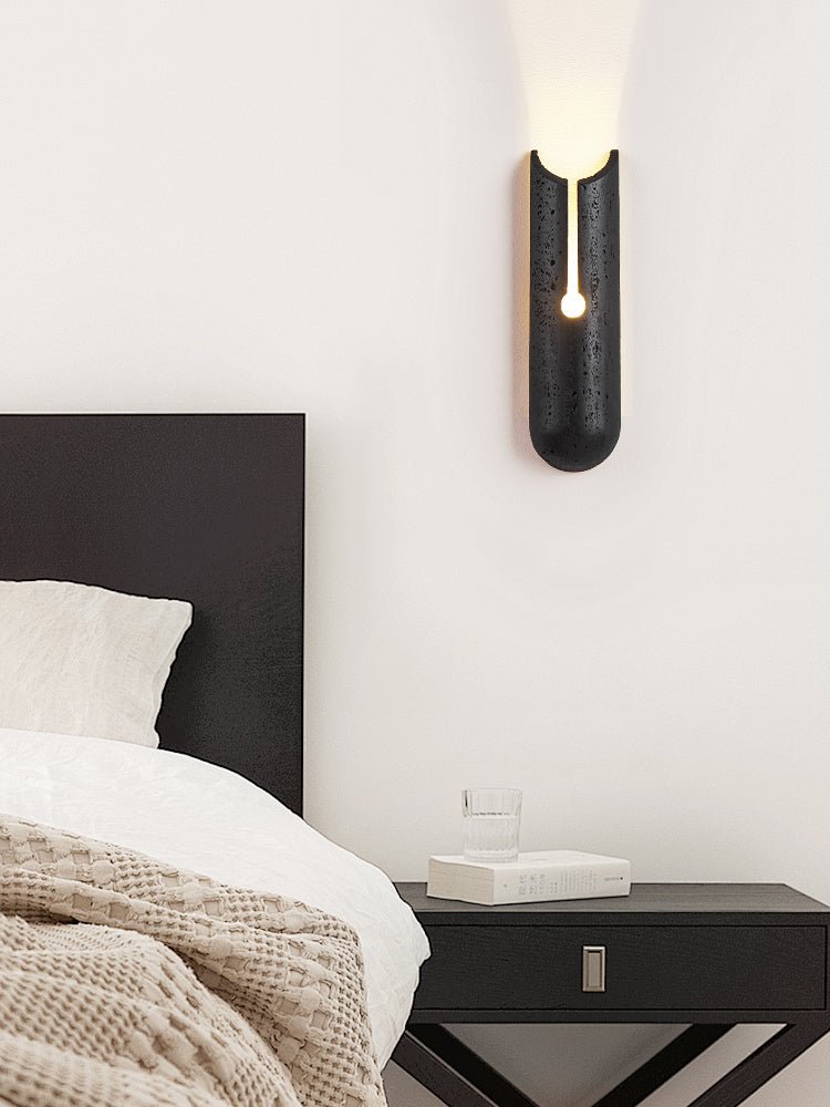 Elraeila aplique de pared travertino negro