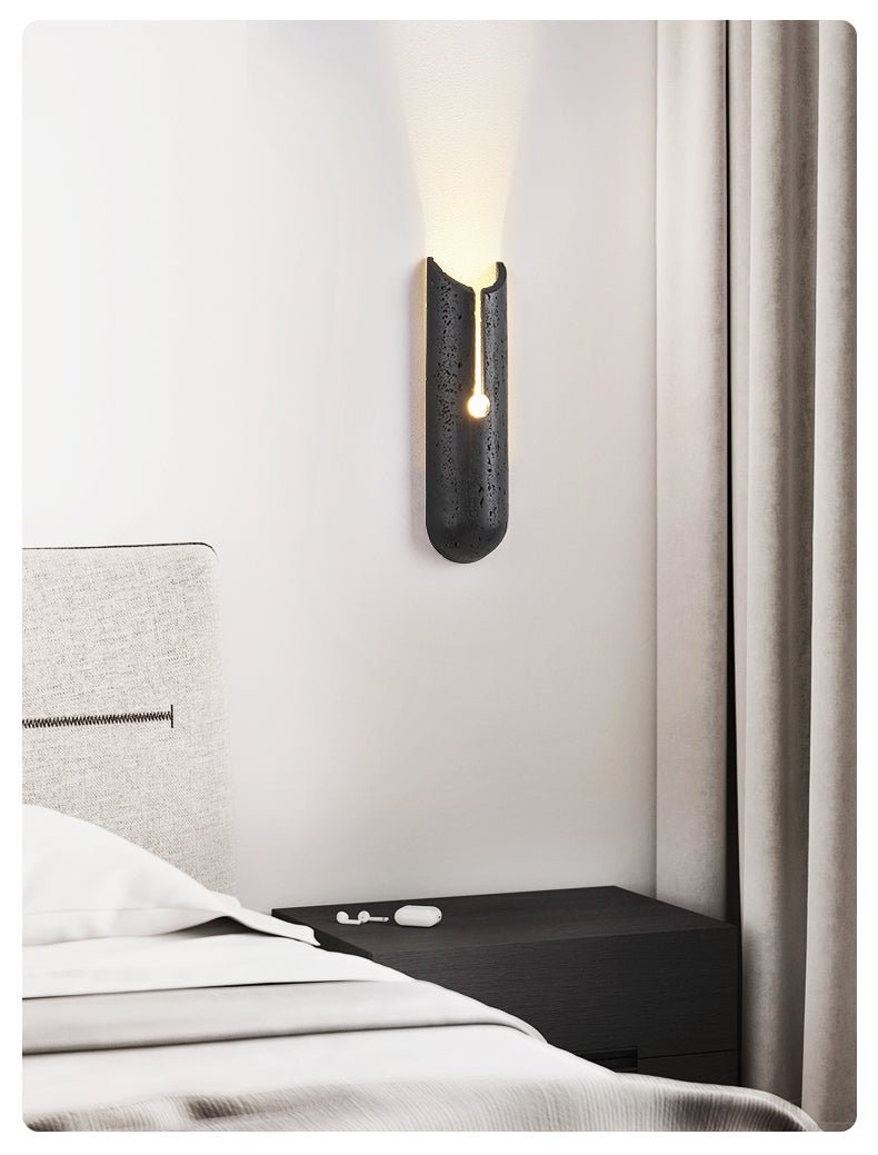 Elraeila aplique de pared travertino negro