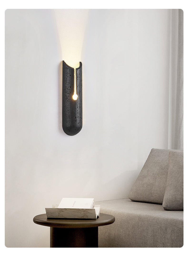 Elraeila aplique de pared travertino negro