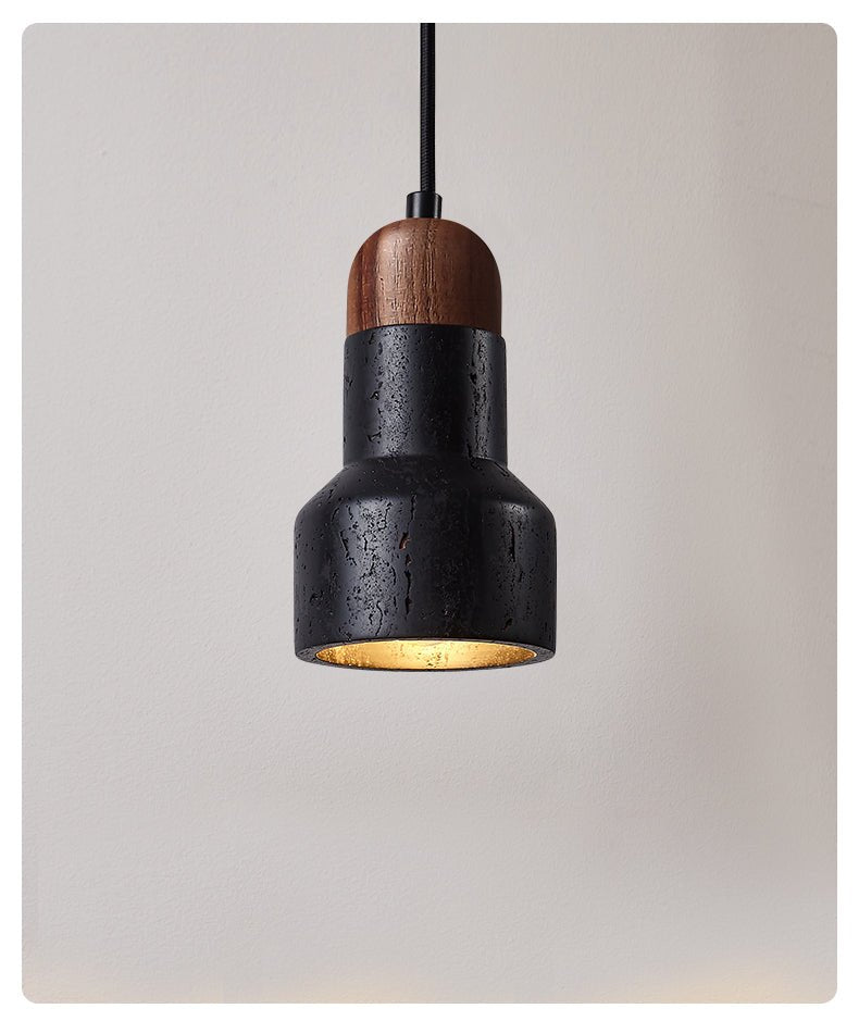 Foundry lámpara colgante moderna de travertino negro