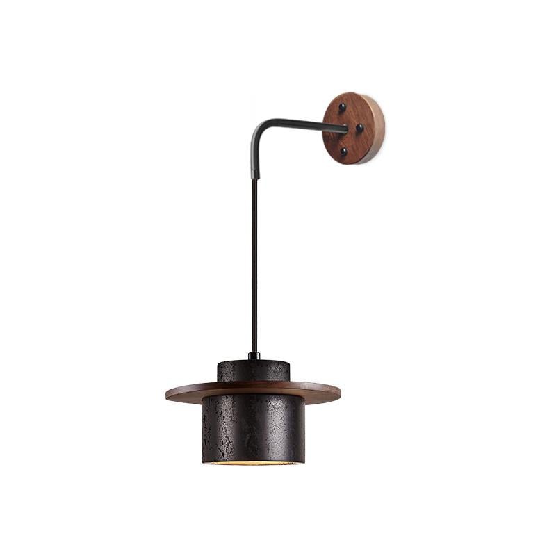 Halyn aplique de pared moderno negro en travertino