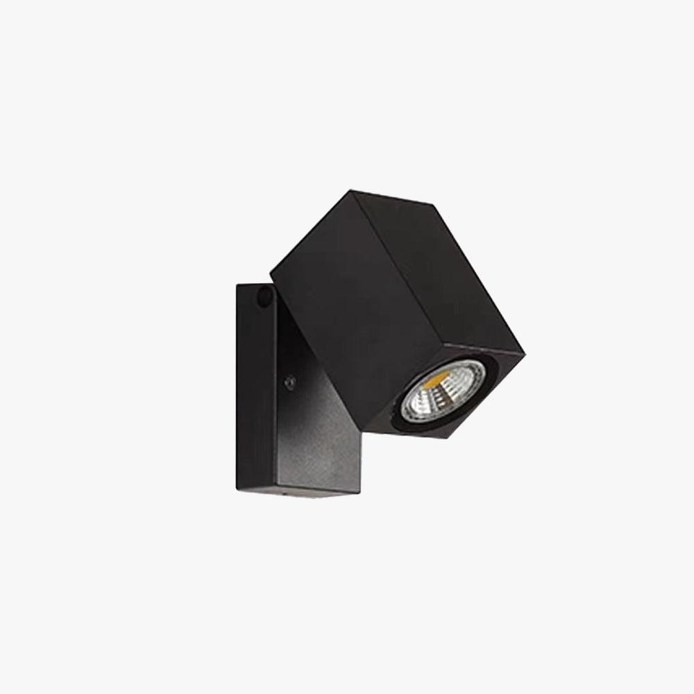 Ray Minimalista Foco Rectangular Metal  Aplique de Pared Exterior Negro