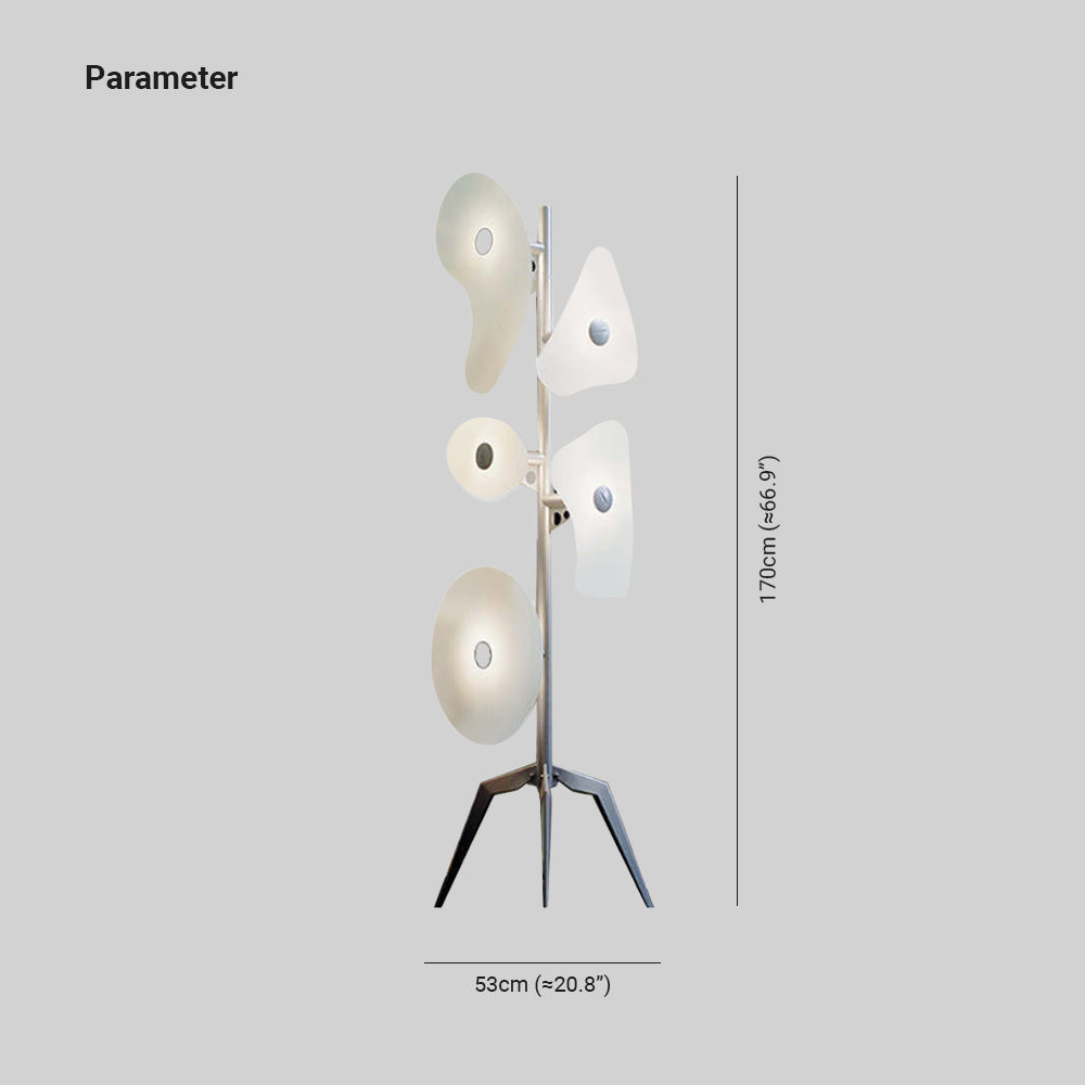 Mira Modern Geométrico Metal LED Lámpara de Pie Blanca